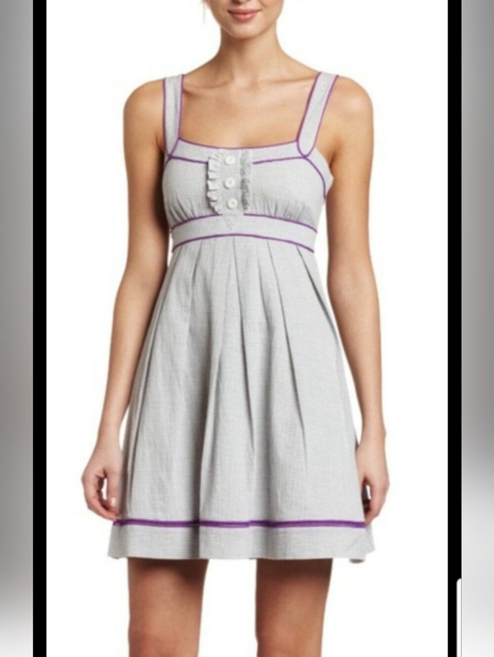 Jessica Simpson Light Gray Striped Dress Size 6
